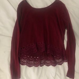 Cropped long sleeve top